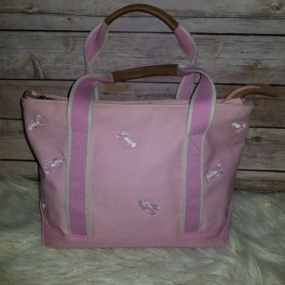 L.L. Bean Handbags - LL Bean Boat and Tote Pink Lobster Print